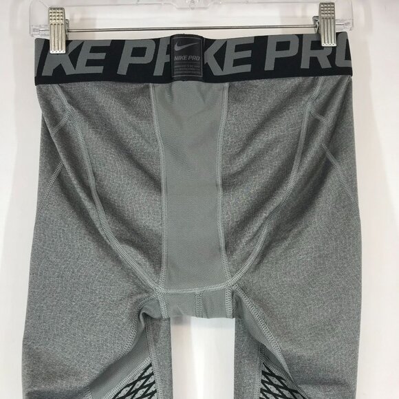 NIKE PRO -MEN'S MEDIUM - GRAY POLYESTER BLEND 3/4 TIGHTS - 801225-091 - Picture 5 of 9